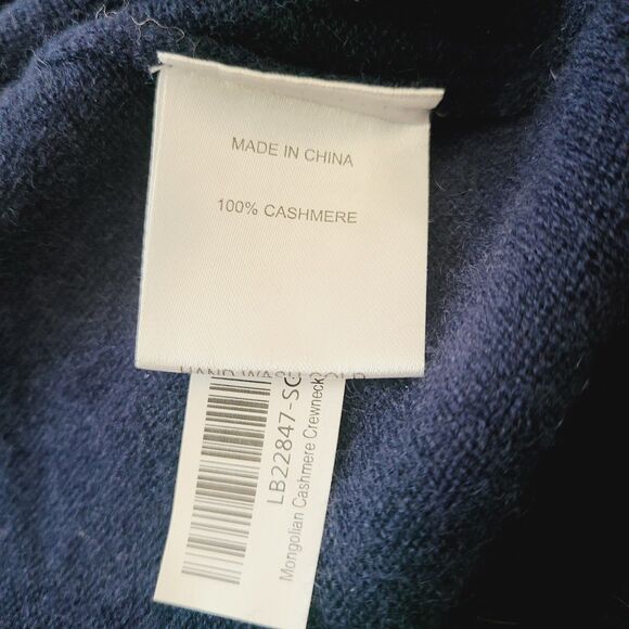 Quince Mongolian Cashmere Sweater L Blue Crewneck Long Sleeve Relaxed Pullover - Picture 6 of 6